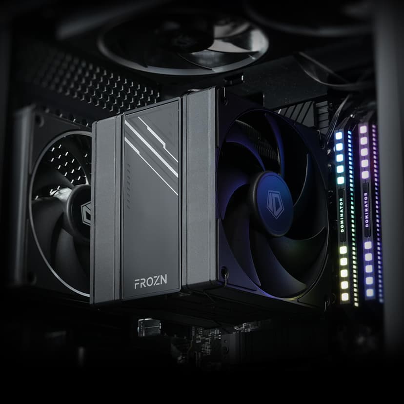ID-COOLING FROZN A410 DK CPU Cooler, All-Black Layout Single Tower with 2x120mm FDB Fans in a Push-Pull Configuration, Noninterference with RAM, Compatible with Intel and AMD Latest Sockets