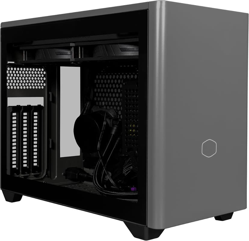 Cooler Master NR200P MAX V2 Mini-ITX PC Case, Top-Mount 280mm AIO, 357mm Vertical GPU Mount, V850W SFX Gold PSU, 90° 12VHPWR, 600W PCIe 5.1, Compatible RTX 5090, RX 7090 XT, Tempered Glass, DIY