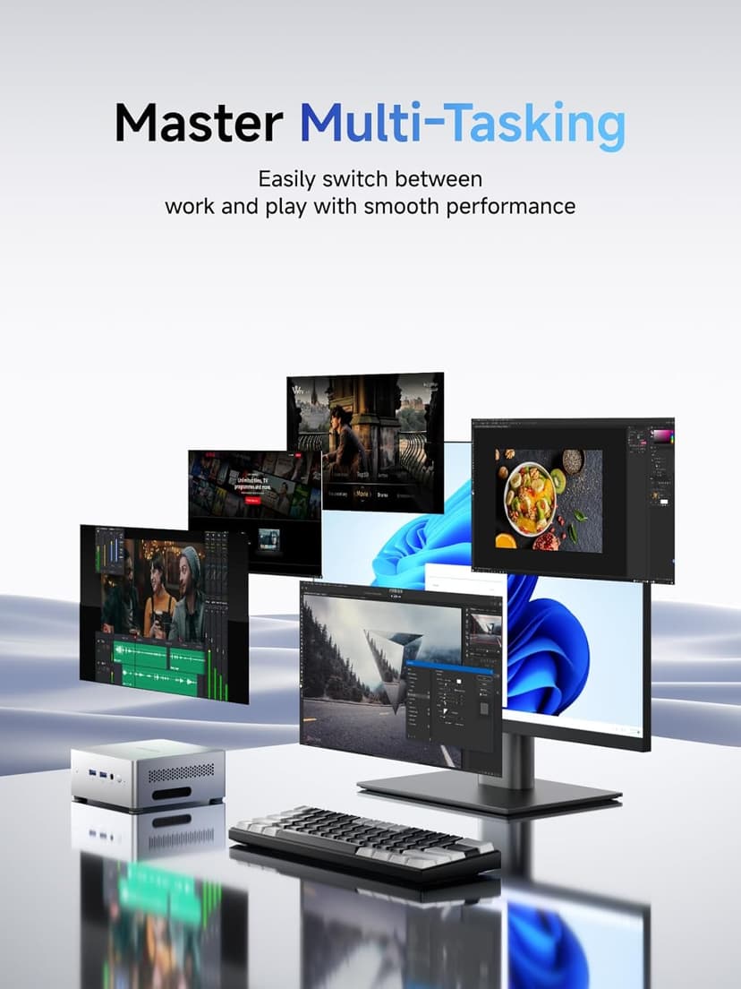 MINISFORUM NAB8 Plus Mini PC Core i7-12800H(14C/20T,up to 4.8Ghz) 16G RAM 1TB SSD Desktop Computer, 1xHDMI2.1 TMDS|1xDP1.4|1xUSB4 Video Outputs, 2x2.5G LAN/WiFi6E/BT5.3/4xUSB Iris Xe Graphics Micro PC