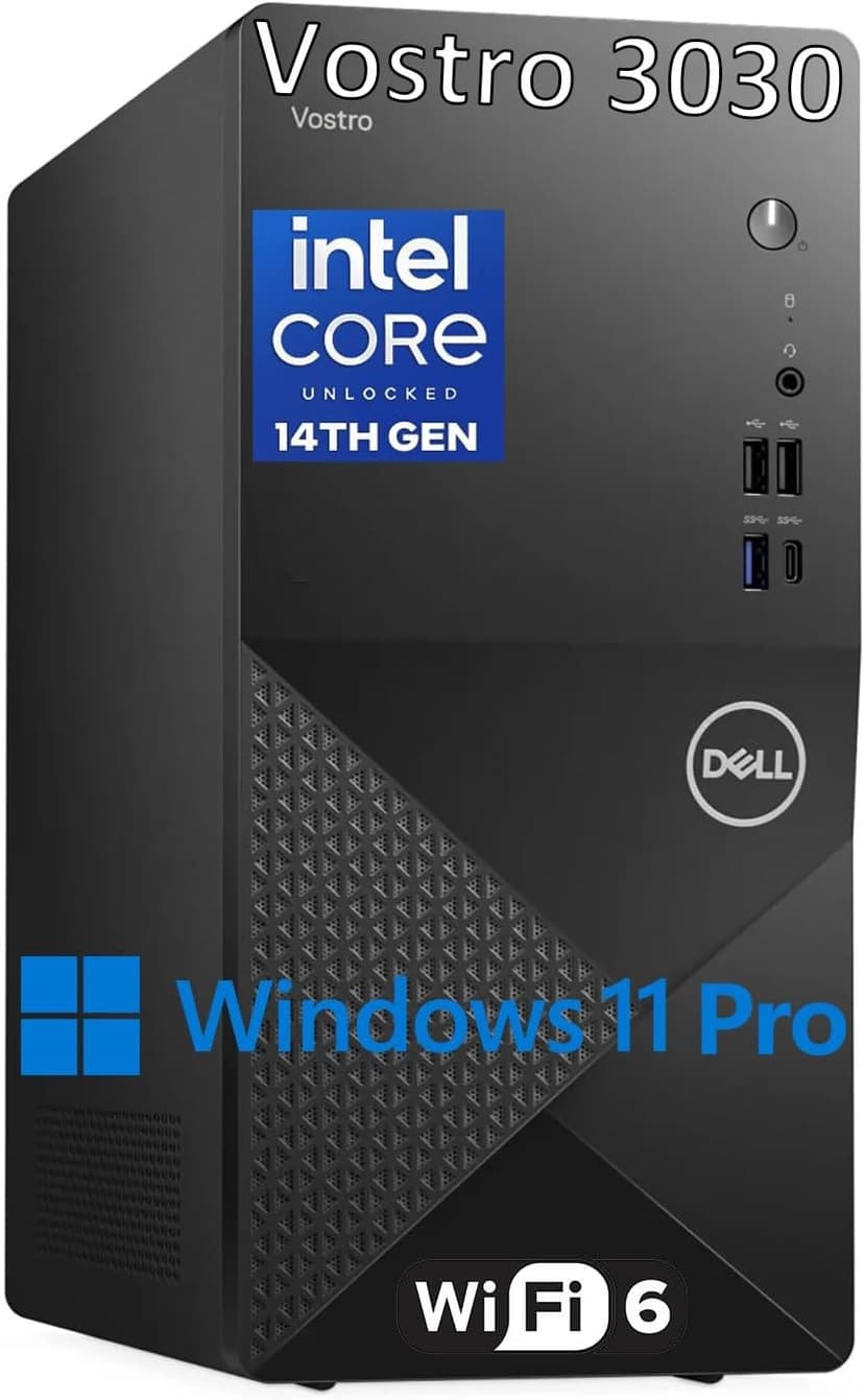Dell Desktop Computers Tower PC for Home Business Student, 14th Gen Intel Core i3-14100 (Beat i5-12400), 32GB DDR5 RAM, 1TB PCIe SSD, WiFi 6, Bluetooth, Keyboard and Mouse, Windows 11 Pro