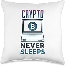 Crypto Never Sleeps - Crypto Trader Cryptocurrency Laptop Throw Pillow