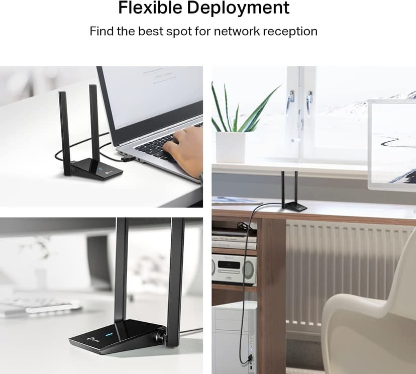 TP-Link WiFi 6 USB Adapter for Desktop PC - (Archer TX20U Plus) AX1800 Wireless Network Adapter with 2.4GHz, 5GHz, High Gain Dual Band 5dBi Antenna, WPA3, Supports Windows 11/10