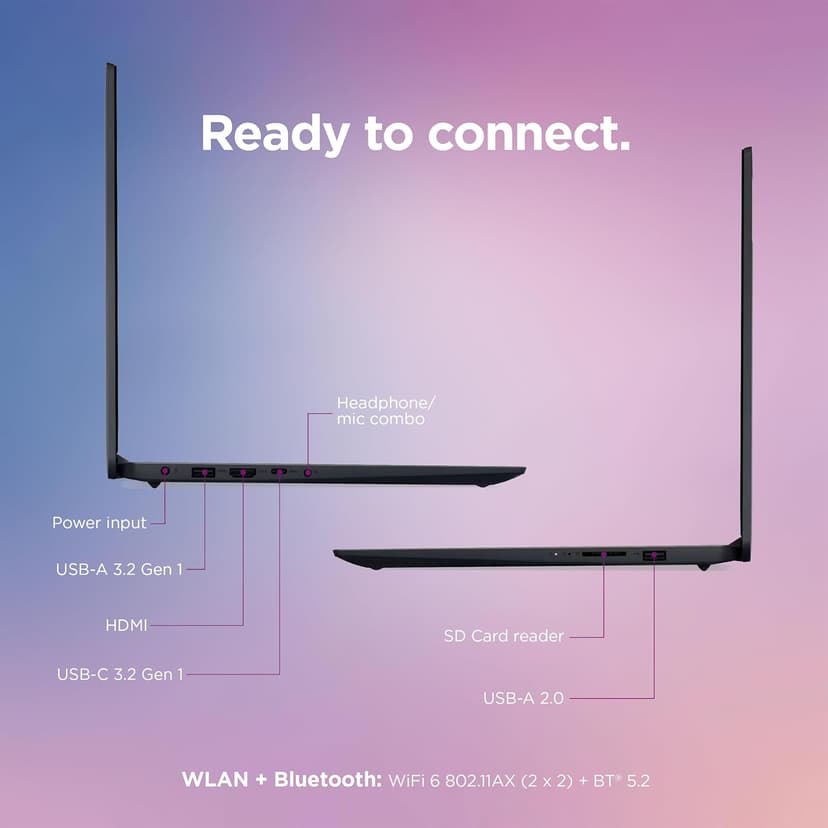 Lenovo IdeaPad Laptop Computer 2025, 15.6" Display, 8GB RAM, 884GB Storage (256GB SSD + 128GB eMMC + 500GB Ext), Intel Dual Core Processor, Long Battery, MarxsolAccessory, 1 Year Office 365, Win 11