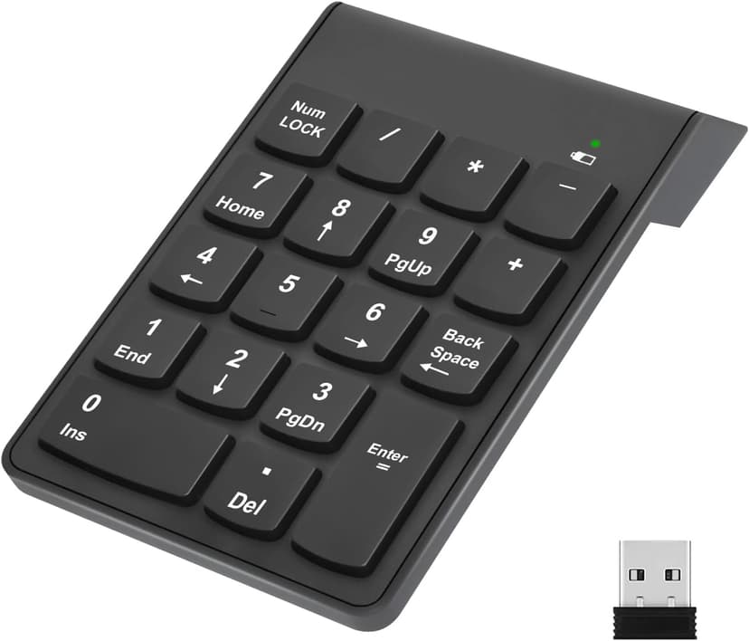 NOOX Wireless Number Pad, Numeric Keypad Numpad Keyboard 10 Key USB Keypad Office Accounting Essentials Desktop Computer Laptops Accessories Compatible Chromebook Notebook EliteBook MateBook etc.