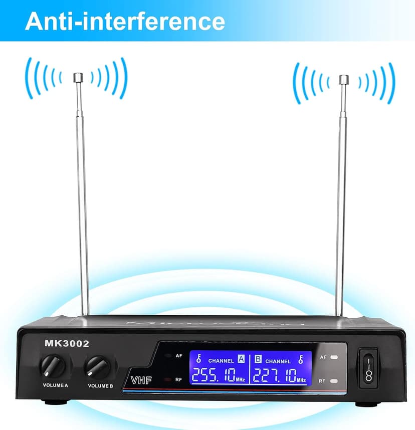 MicrocKing Wireless Microphone System Dynamic Handheld Microphones,150 Ft Operating Range,16 Hours Continuous Use,Ideal for Karaoke, Party, DJ, Church, Wedding, Indoor/Outdoor Activities