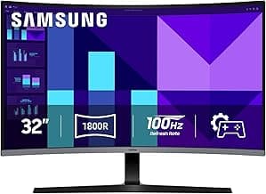 SAMSUNG 32-inch S3 (S39GD) FHD 100Hz Curved Monitor, Game Mode, Eye Saver Mode, Multiple Connectivity with HDMI Port, LS32D396GANXZA, 2025