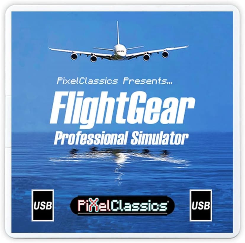 FlightGear Flight Simulator 2023 X on USB | Flight Sim Plane & Helicopter Professional Simulator Including 600 Aircraft, 20,000 Real World Airports Compatible with Microsoft Windows 11 10 8 7 Vista PC