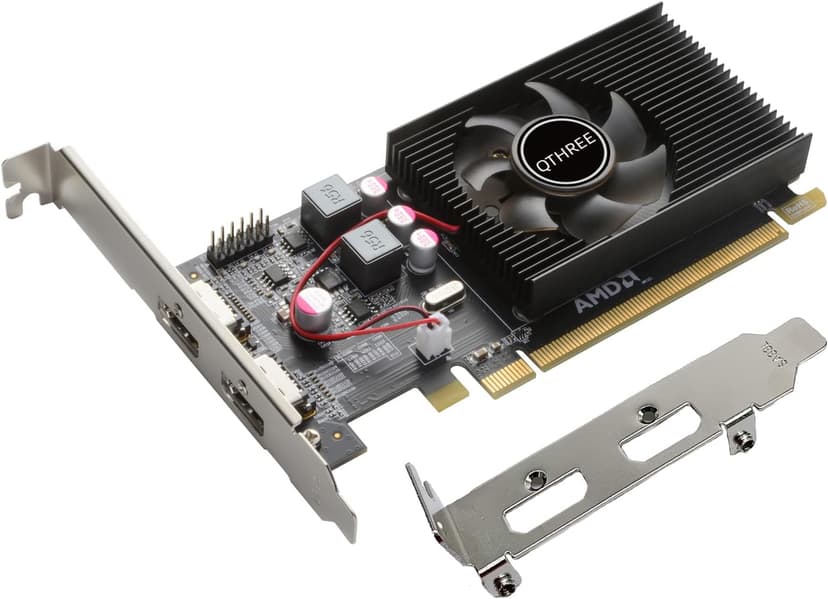QTHREE Radeon HD 6570 Low Profile Graphics Card,Dual HDMI,1GB,GDDR3,64-Bits,Desktop Video Card for PC Gaming,PCI-Express X16,Computer GPU