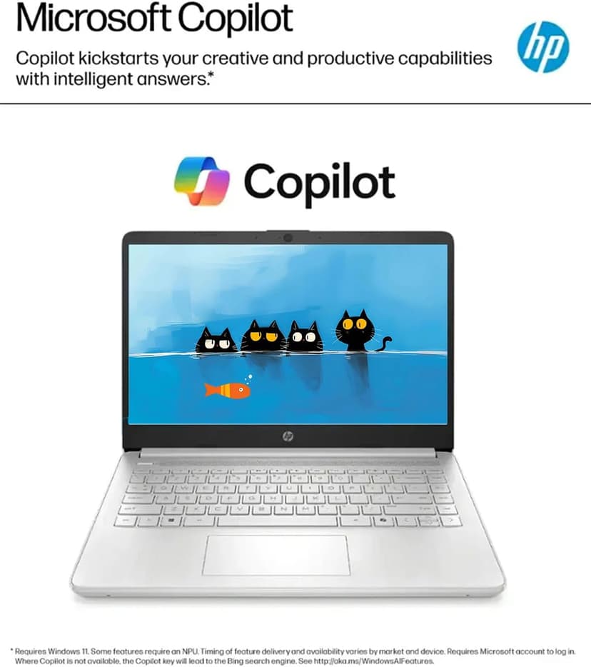 HP Business Student Laptop Computer - Windows 11 Pro & Microsoft Office Lifetime | 14 inch HD | AI-Powered, 12 Hr Batter N-Serious Laptop| 16GB RAM, 128GB UFS, 256GB Extend Micro SD | Silver