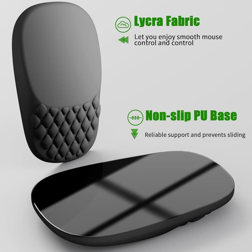 ‌VAGAU Ergonomic Mouse Pad with Wrist Rest, Wrist Rest Pain Relief Mousepad Memory Foam Massage & Non-Slip PU Base for Carpal Tunnel Pain Relief - Gaming, Office, Home Use (Black)