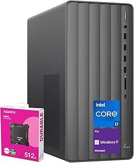 HP Envy Intel i7 Premium Tower Desktop, 32GB RAM, 1TB SSD, Wi-Fi 6, Windows 11 Pro, Black, with ADATA 512 External SSD Bundle