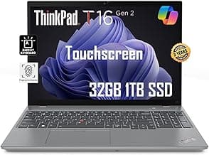 Lenovo ThinkPad T16 Business Workhorse Laptop (16" FHD+ Touchscreen, Intel 10-Core i7-1355U, 32GB DDR5 RAM, 1TB SSD) Military Grade, dTPM, Ethernet, FHD Webcam, 3-Y WRT, Win 11 Pro w/AI Copilot, Grey