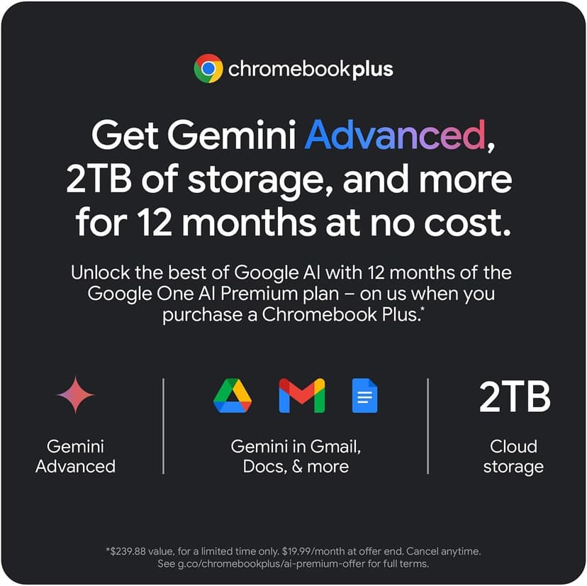 Lenovo IdeaPad Flex 5i Chromebook Plus 14" FHD+ 2-in-1 Touchscreen Laptop (Intel Core i3-1315U, 8GB RAM, 256GB Storage), Backlit, FHD Webcam, Chrome OS, w/Google AI, 2TB of Cloud Storage, Grey