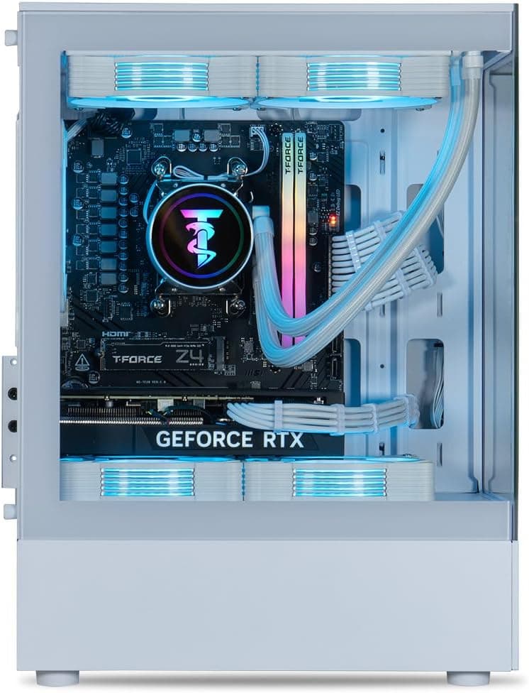 ViprTech Reaper 2.0 Liquid-Cooled PC - AMD Ryzen 7 8700F (5.0Ghz Turbo), RTX 5060 Ti 16GB, 32GB DDR5 6400, 1TB NVMe SSD, Gold PSU, VR-Ready, WiFi, BT, Win 11, Gaming Desktop Computer White