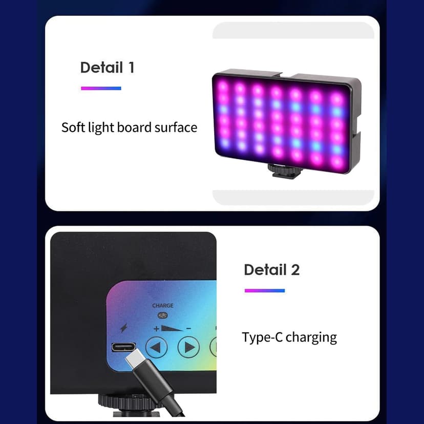 Rechargeable LED Selfie Light Clip On Video Light for Phone Camera Laptop with Adjustable 3 Light Mode for Photography