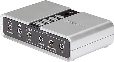 StarTech.com 7.1 USB Sound Card - External Sound Card for Laptop with SPDIF Digital Audio - Sound Card for PC - Silver (ICUSBAUDIO7D)