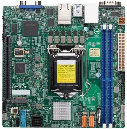Supermicro X12STL-IF Mini-ITX Server Motherboard C252 LGA-1200, Daul LAN 1GbE