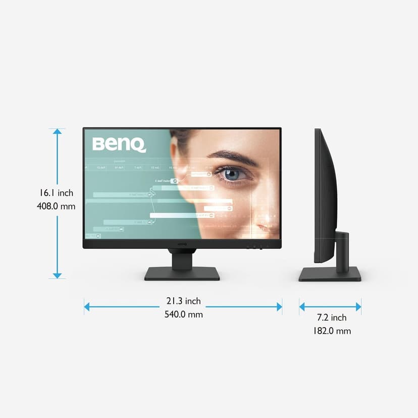BenQ GW2490 24" Computer Monitor 100Hz FHD 1920x1080p IPS Eye-Care Tech VESA Mount Thin Bezel Low Blue Light Adaptive Brightness Wall Mount Built-in Speakers DisplayPort HDMI Port2