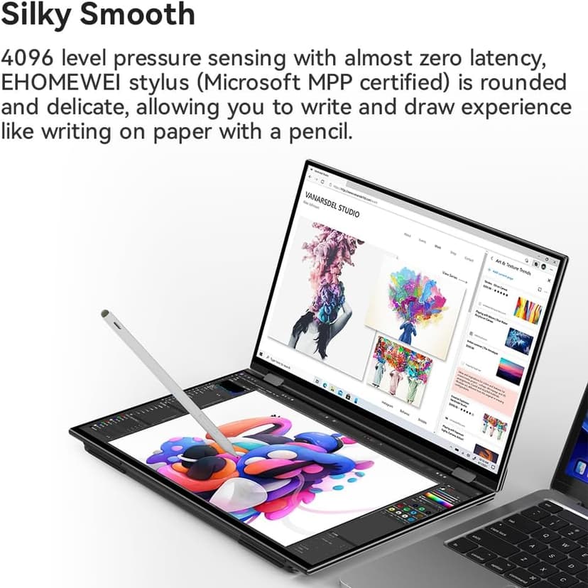 Dual View Portable Monitor Double Touch Screen 16"*2 FHD 60Hz 100% DCI-P3 400 Nit Stylus Support CNC Metal Shell for Laptop Tablet Phone for Windows MacOS X2