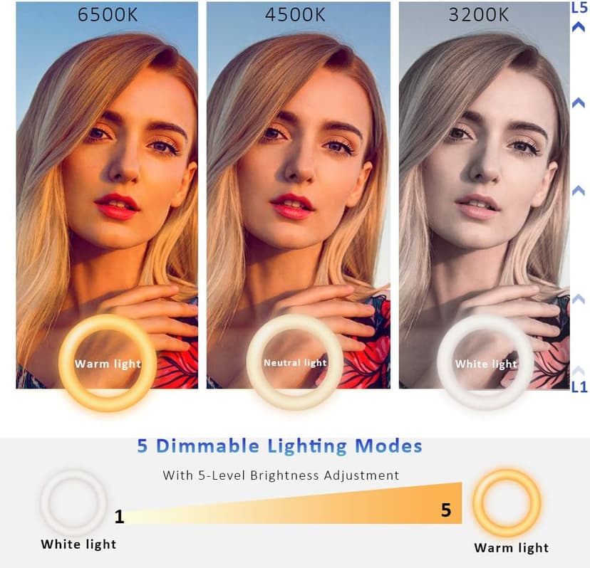Video Conference Lighting Kit, Ring Light for Monitor Clip On,for Remote Working, Distance Learning,Zoom Call, Self Broadcasting and Live Streaming, Computer Laptop Video Conferencing