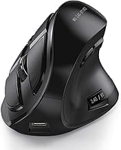 seenda Ergonomic Mouse, Wireless Vertical Mouse - Rechargeable Optical Mice for Multi-Purpose (Bluetooth 5.0 + Bluetooth 3.0 + USB Connection) Compatible Apple Mac and Windows Computers - Black