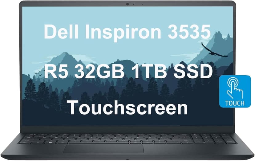 Dell Inspiron 15 15.6" Laptop (FHD Touchscreen, AMD Ryzen 5 7530U, 32GB RAM, 1TB PCIe SSD, (6-Core Beat i7-1165G7)) Numeric Keypad, Webcam, Inspiron 3000 3535, Win 11 Home, Carbon Black