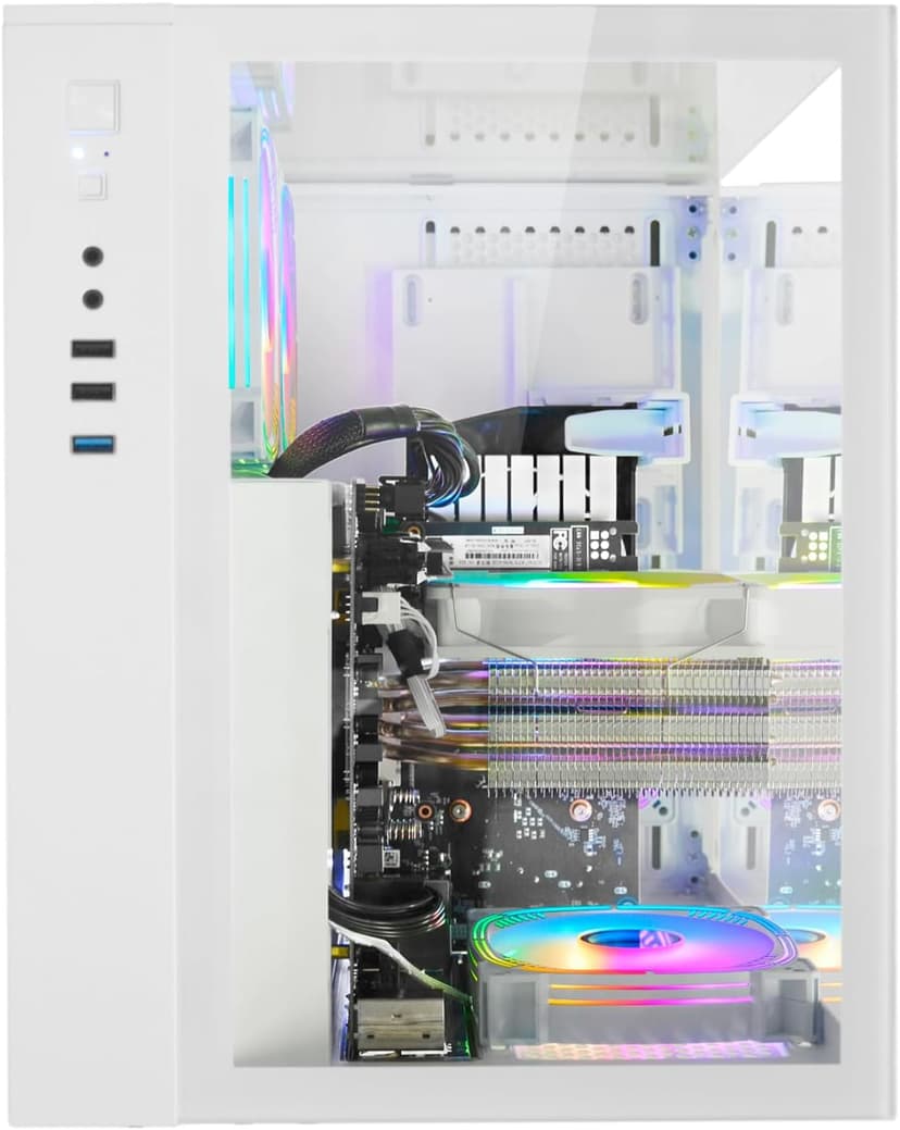 LXZ Gaming PC Desktop 12th I5-12400F, 6 core 2.5GHz Desktop Computer, GeForce RTX 3050, 32G DDR4 RAM, 1TB NVME SSD, Prebuilt Tower Computer for Gaming, Home and Office (White)