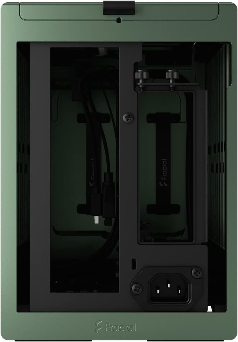 Fractal Design Terra Jade - Wood Walnut Front Panel - Small Form Factor - Mini ITX Gaming case – PCIe 4.0 Riser Cable – USB Type-C - Anodized Aluminum Panels
