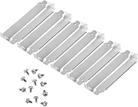 12Pcs Silver Pci Slot Cover Blanking Plate for Computer Case Durable Iron Expansion Brackets for Dust Protection and Slot Management