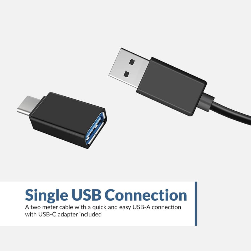 Cyber Acoustics USB Speaker Bar (CA-2890) – Stereo USB Powered Speaker, Easily Clamps to Monitor, Convenient Controls