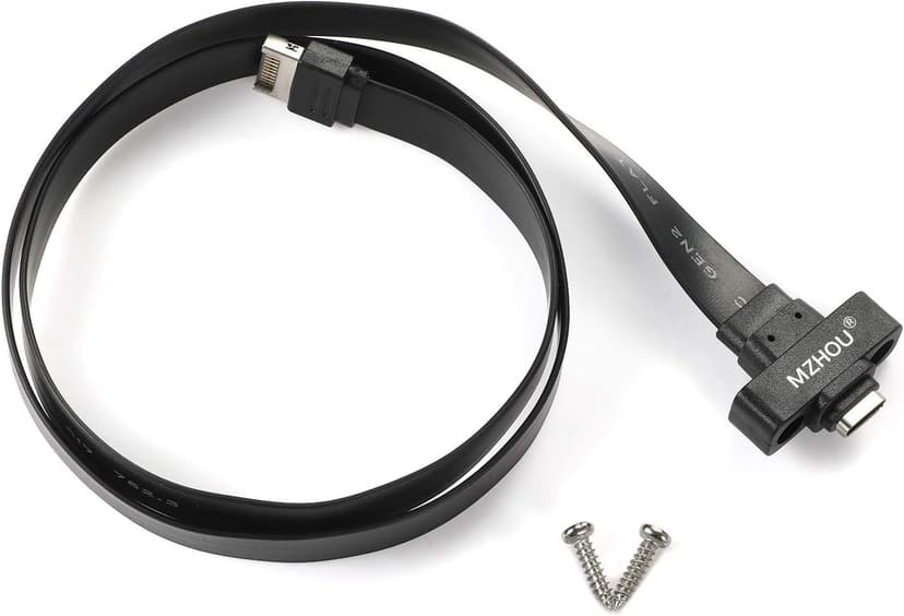 USB 3.1 Type C Front Panel Header Extension Cable 57 cm, Type E to Type C Gen 2 Speed up to 10 Gbps Internal Adapter, With Mount Screw (0.5m)
