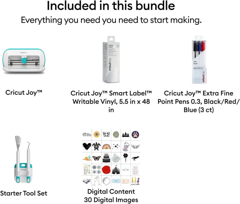 Cricut Joy Smart Cutting Machine | Writable Vinyl Starter Kit