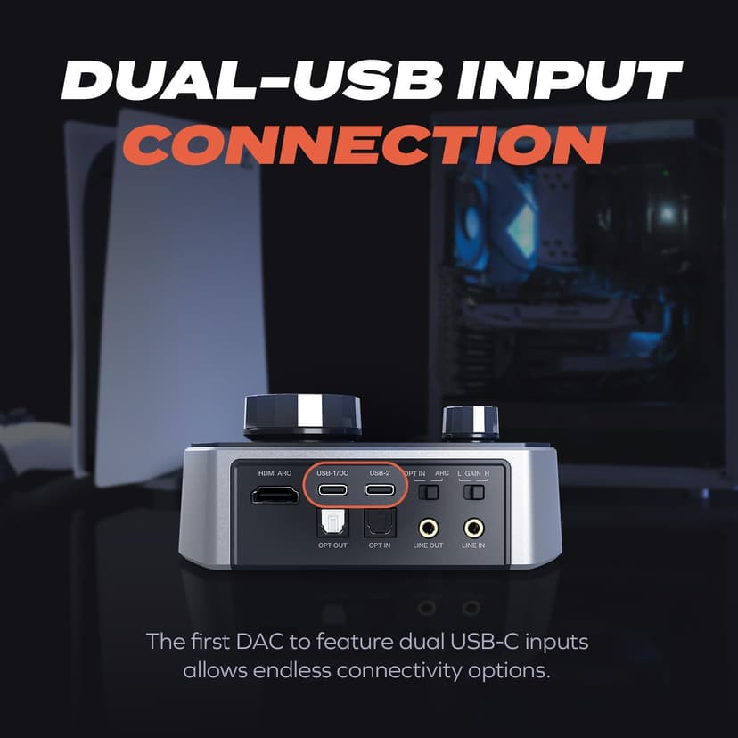 G8 – Hi-Res Gaming USB DAC with Dual USB Audio Mixing and Fully Customizable Acoustic Engine and 10-Band Equalizer