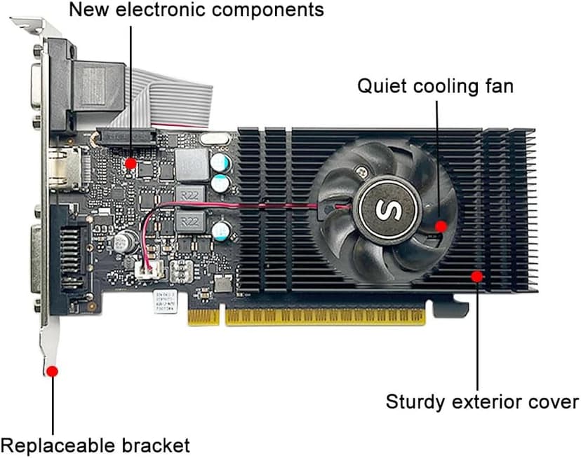 Geforce GTX 750 Ti 4GB Graphics Card, GDDR5 128-bit, DVI, HDMI, VGA, Low Profile, Video Card PC, GPU, PCI Express x16
