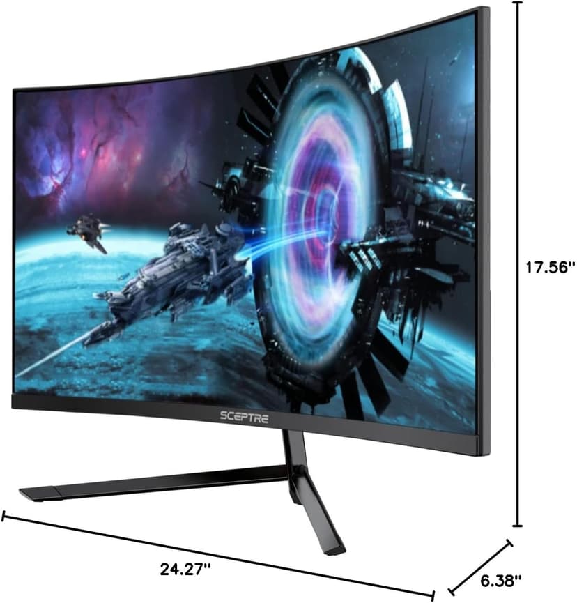Sceptre Curved 27" FHD 1080p Gaming Monitor up to 165Hz DisplayPort 144Hz HDMI Edge-Less AMD FreeSync Premium, Build-in Speakers Machine Black 2021 (C275B-1858RN)