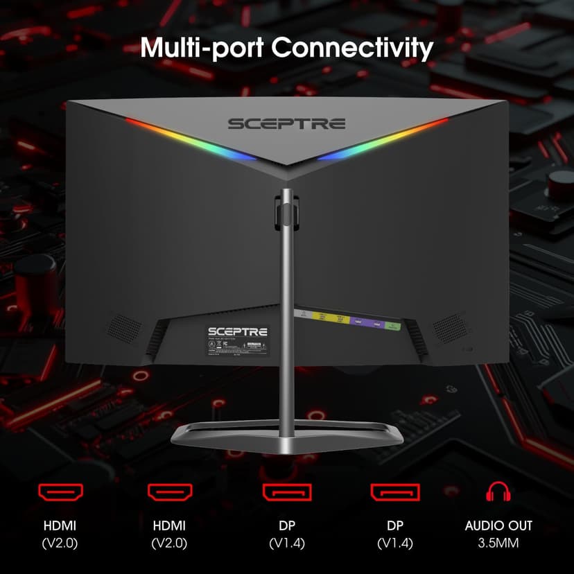 Sceptre New Curved 25-inch Gaming Monitor 240Hz 1500R HDMI x2 DP x2 Build-in Speakers 2025