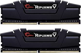 G.SKILL Ripjaws V Series (XMP) DDR4 RAM 32GB (2x16GB) 3200MT/s CL16-18-18-38 1.35V Intel AMD Desktop Computer Memory UDIMM - Black (F4-3200C16D-32GVK)