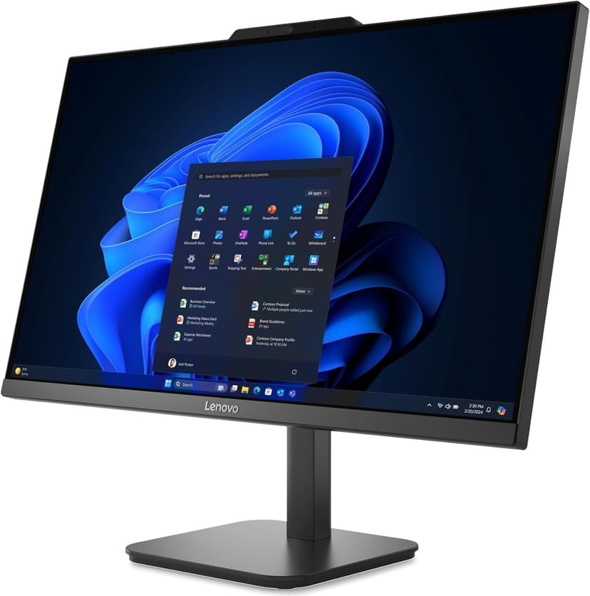 Lenovo All-in-One Desktop with Intel 4-Core Processor| 24 inch Full HD Display| 16GB DDR4 RAM, 512GB PCIe SSD| WiFi 6| Bluetooth| USB, Ethernet Ports| Windows 11 Pro| HDMI Out for External Display