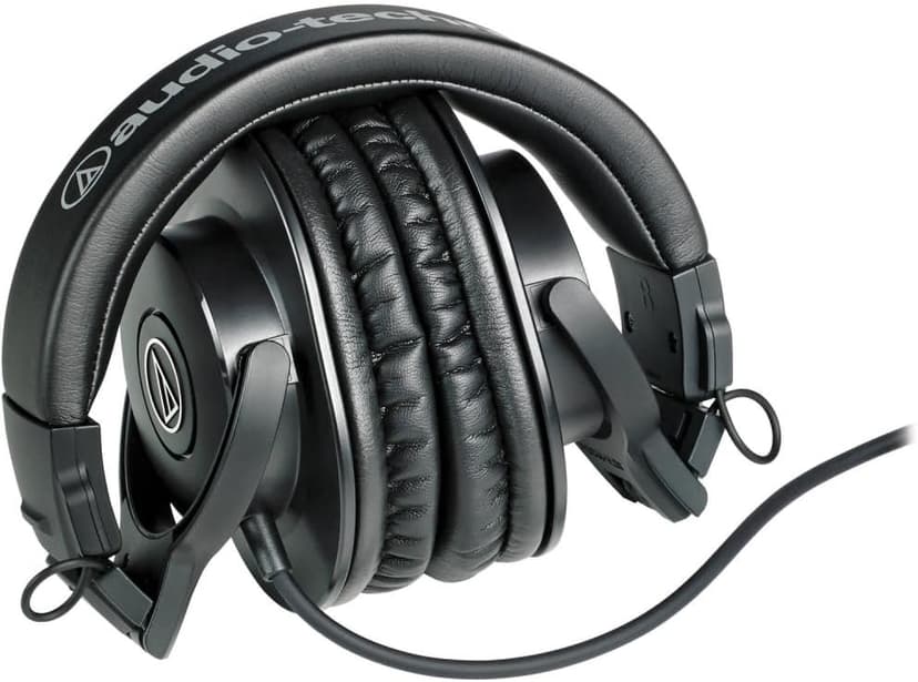 Audio-Technica ATH-M30x Professional Monitor Headphones | Black Bundled with Over The Ear Headphones Stand + Cleaning Cloth (3 Items)