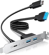 GRAUGEAR 20Gbps USB3.2 Gen2x2 USB-C Front Panel Adapter, Motherboard Header Extension Cable, USB-C and USB to USB3.2 Type-E Key-A 20-Pin and 19-Pin USB3.0 Connectors with PCIe Bracket[G-AD-ETC2A-20G]