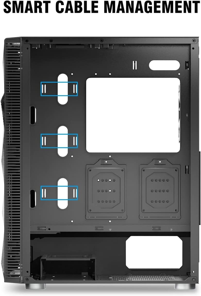 Montech X3 Mesh, 6 Fans - 3x 140mm & 3x 120mm Fixed RGB Lighting Fans, ATX Mid-Tower PC Gaming Case, USB3.0, Door Open Tempered Glass Side Panel, High Airflow, Black
