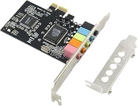 5.1 Internal PCIe Sound Card for PC Windows 8 7 with Low Profile Bracket, 3D Stereo PCI-e Audio Card, CMI8738 Chip 32/64 Bit Sound Card PCI Express Adapter