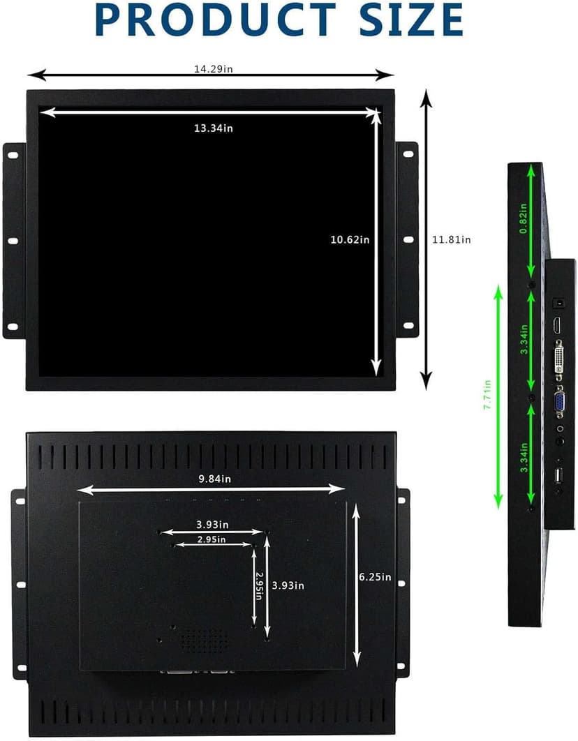VSDISPLAY 17 Inch 1280x1024 LCD Monitor 1000Nits High Brightness with/DVI/VGA Interfaces for Outdoor Industrail Display
