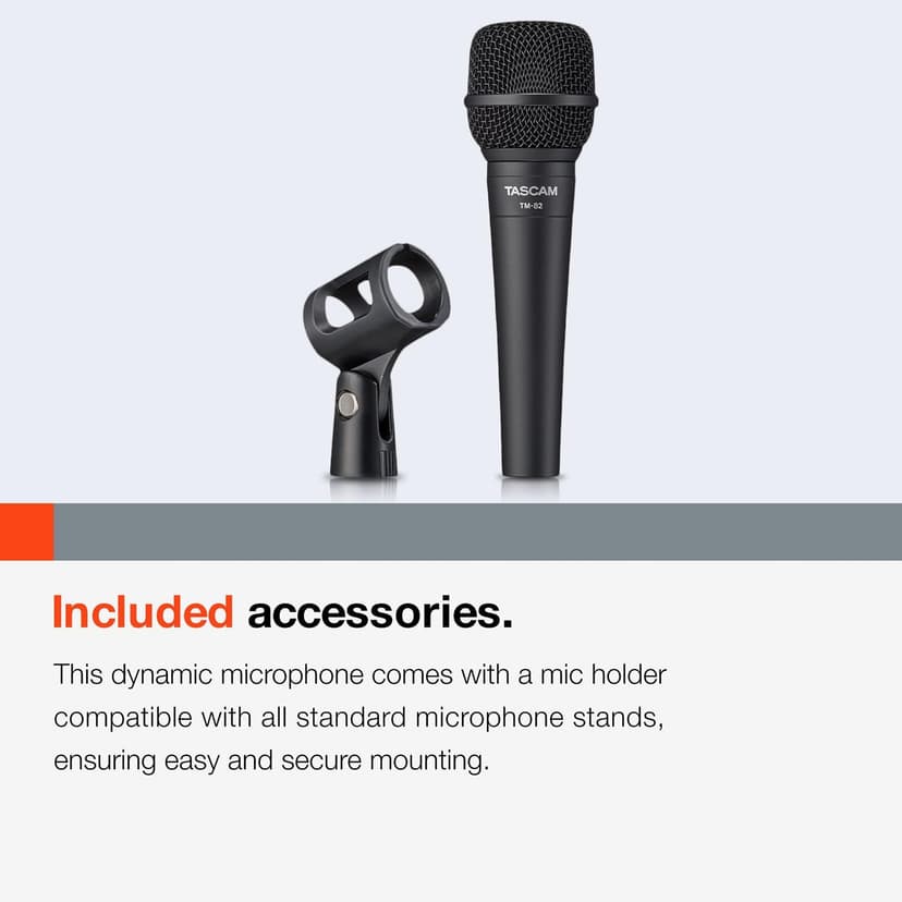 TASCAM TM-82 Dynamic Microphone for Vocals and Instruments