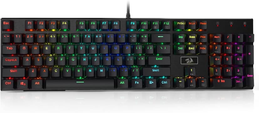 Redragon K556 RGB LED Backlit Wired Mechanical Gaming Keyboard, 104 Keys Hot-Swap Mechanical Keyboard w/Aluminum Base, Upgraded Socket and Noise Absorbing Foams, Soft Tactile Brown Switch