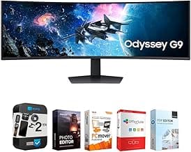 Samsung 49" Odyssey G9 G95C DQHD 240Hz DisplayHDR 1000 Curved Gaming Monitor Bundle with Tech Smart USA Elite Suite 18 Standard Editing Software Bundle + 1 Year CPS Enhanced Protection Pack