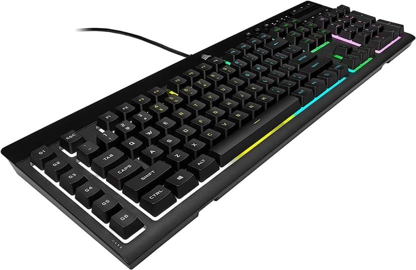 Corsair K55 RGB PRO Membrane Wired Gaming Keyboard – IP42 Dust and Spill-Resistant – 6 Macro Keys with Elgato Integration – iCUE Compatible – QWERTY NA – PC, Mac, Xbox – Black
