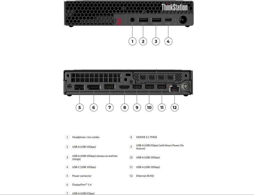 Lenovo ThinkStation P3 Tiny Workstation Desktop (Intel 14-Core i5-14500 vPro (> i7-13700), 16GB DDR5, 512GB SSD), Business Mini PC, Micro & MFF Computer, Ethernet, Wi-Fi 6, HDMI, Win 11 Pro, 2025