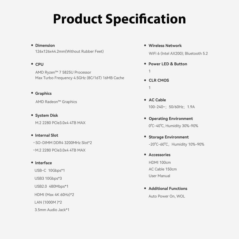 Beelink EQR5 Mini Pc,AMD Ryzen 7 5825U(8C/16T,up to 4.5GHz),Mini Computer with 32GB DDR4 RAM/500GB M.2 PCle3.0 SSD,Micro Pc Support 4K FPS,WiFi6/BT5.2/USB3.0/Home/Office/Game