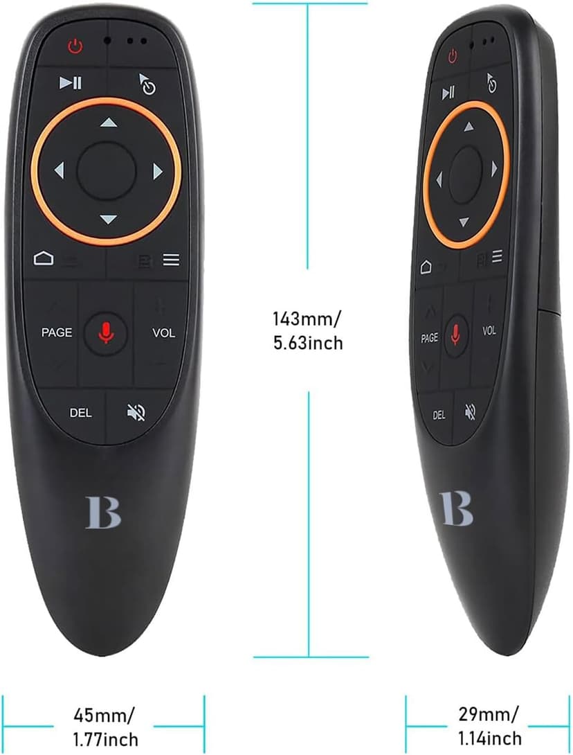 BL Air Mouse Remote Control, Voice Remote 2.4G RF Wireless Remote Control with 6-Axis Gyroscope IR Learning, USB Air Mouse Remote for PC Smart TV Android TV Box HTPC Laptop Projector Android Windows